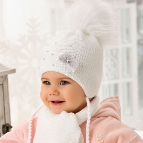 Detské čiapky zimné - dievčenské so šálikom - model - 1/719